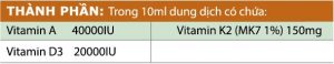 thành phần Drops Vitamin D3&K2-MK7 BABYWIN