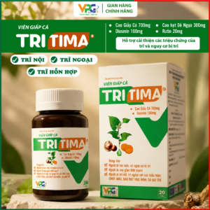 Viên Uống Giấp Cá TRITIMA Viphar - Co Búi Trĩ, Giảm Sưng, Hỗ Trợ Giảm Suy Giãn Tĩnh Mạch Chân Hộp 20 viên